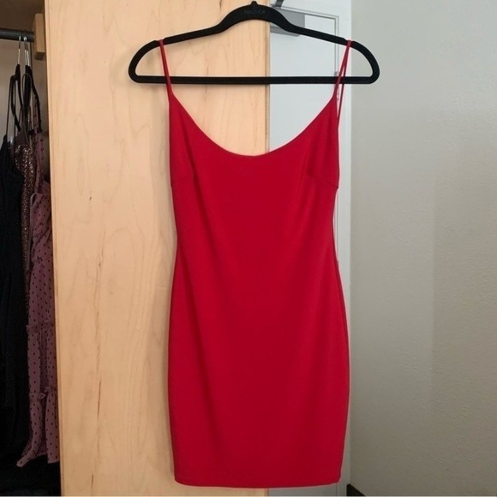 Sexy Red Bodycon Low Back Dress size S/M